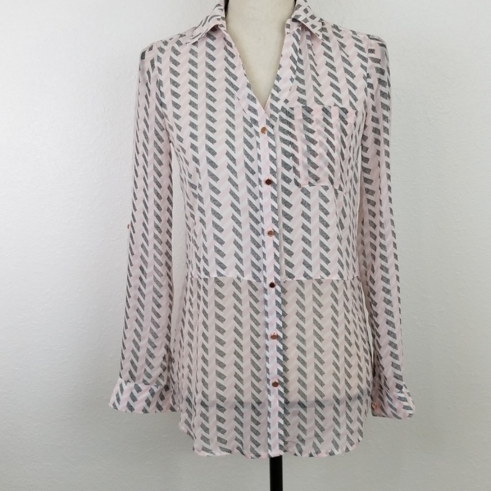 *NWT* CANDIE'S Pink, Black & White Top, size XS